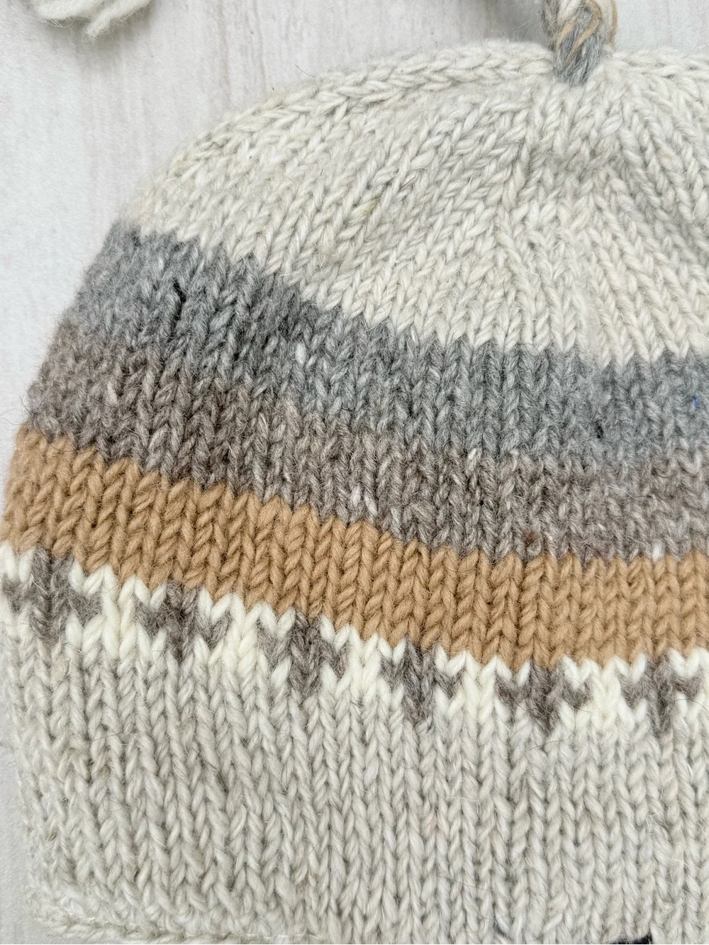 YAK 100% wool trapper style ear flap knit beanie Y2K skater made in Nepal